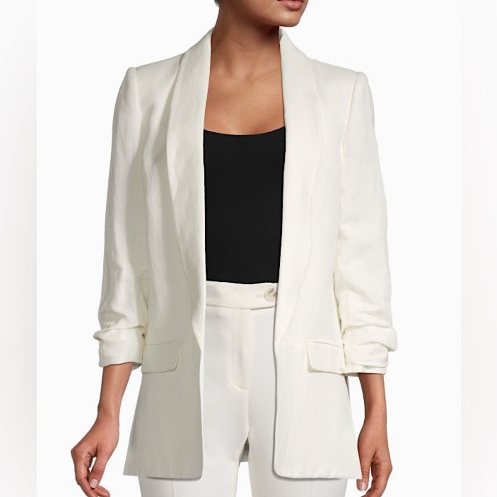 Tommy Hilfiger | Open-front linen blend blazer | (6)